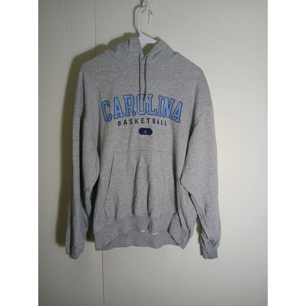 Jordan Mens Hoodie Gray North Carolina Basketball Long Sleeve Pullover Size M - Picture 1 of 11